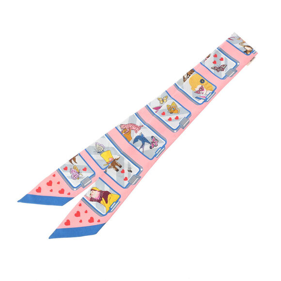 Hermes Twilly Story Pink/Multicolor #139886H27B - Picture 1 of 11